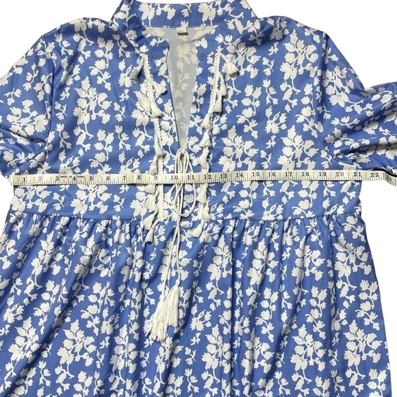 Made with ❤️ Blue Size XXL Printed Knee Length Tunic Dress - Picture 6 of 13